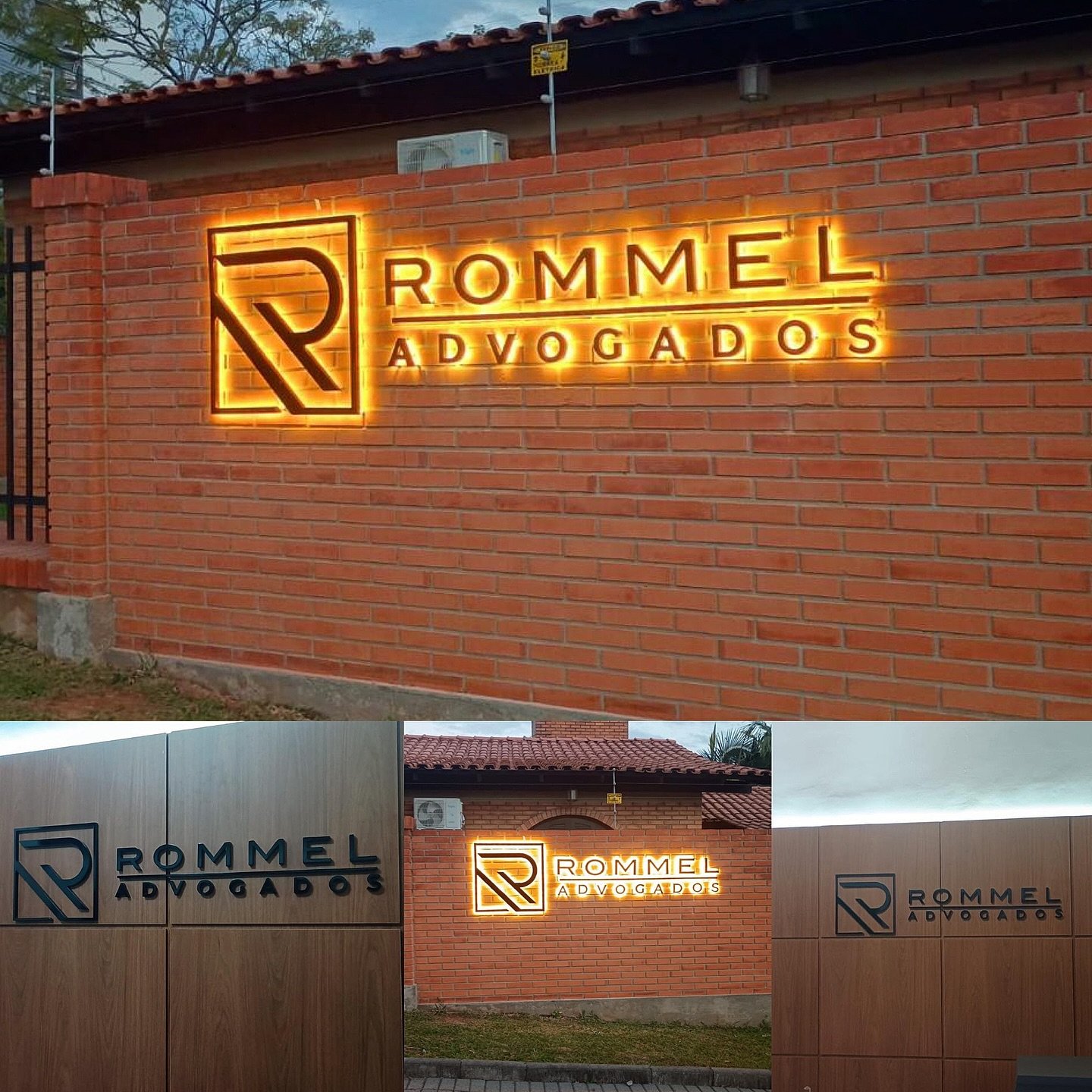 Fachada comercial moderna com letreiro luminoso - Projeto Recal Comunicação Visual